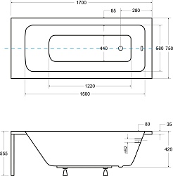 Besco Акриловая ванна Talia 170x75 – фотография-5